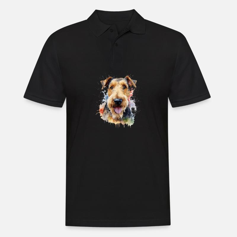 Airedale Terrier - Männer Poloshirt - Schwarz