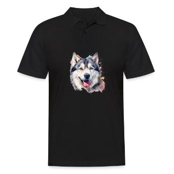 Alaskan Malamute - Men's Polo Shirt - black - Front - Kai (181cm)