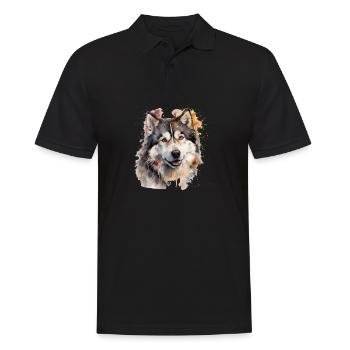 Alaskan Malamute - Men's Polo Shirt - black - Front - Kai (181cm)
