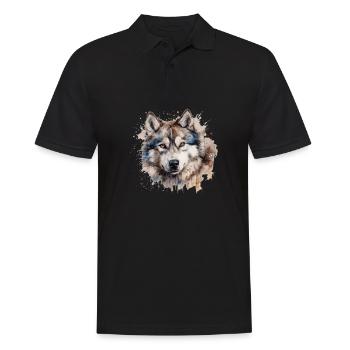 Alaskan Malamute - Men's Polo Shirt - black - Front - Kai (181cm)