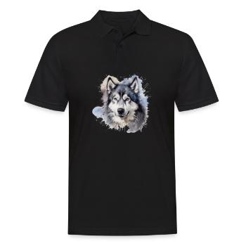 Alaskan Malamute - Men's Polo Shirt - black - Front - Kai (181cm)