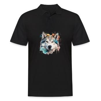 Alaskan Malamute - Men's Polo Shirt - black - Front - Kai (181cm)