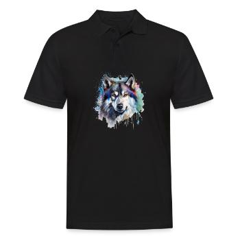 Alaskan Malamute - Men's Polo Shirt - black - Front - Kai (181cm)