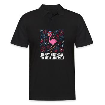 4 juillet Joyeux anniversaire à moi et au drapeau de l’Amérique - Polo Homme - noir - Devant - Kai (181cm)