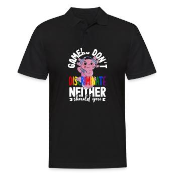 Gamers don't discriminate - neither should you - Men's Polo Shirt - black - Front - Kai (181cm)