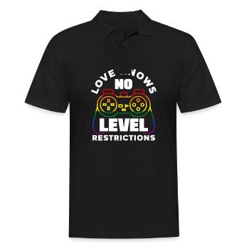 Love knows no level restrictions LGBTQ+ Gamer - Männer Poloshirt - Schwarz - Vorne - Kai (181cm)