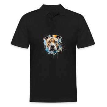 American Staffordshire Terrier - Polo Homme - noir - Devant - Kai (181cm)