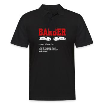 Barber Noun - Männer Poloshirt - Schwarz - Vorne - Kai (181cm)