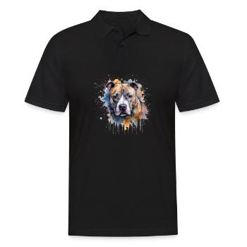 American Staffordshire Terrier - Polo Homme - noir - Devant - Kai (181cm)