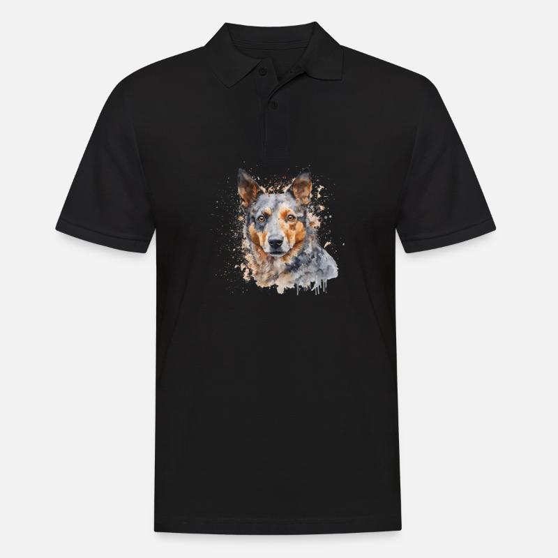 Australian Cattle Dog - Männer Poloshirt - Schwarz