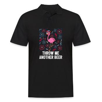 4th Of July Throw Me Another Beer American Flag - Men's Polo Shirt - black - Front - Kai (181cm)