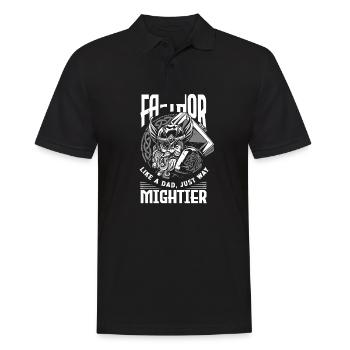 FA-THOR comme un père juste un Viking beaucoup plus puissant - Polo Homme - noir - Devant - Kai (181cm)