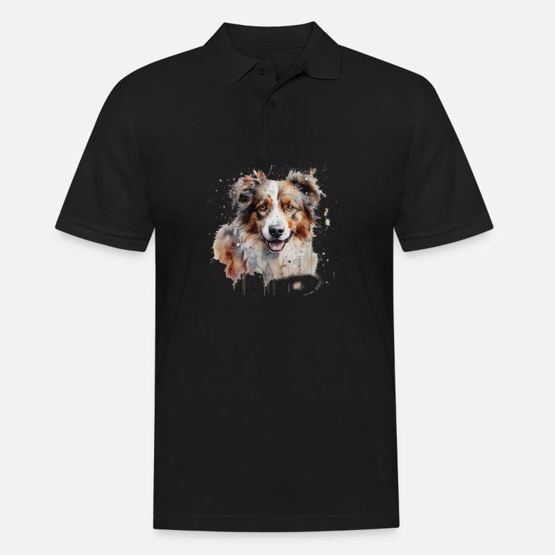 Australian Shepherd - Männer Poloshirt - Schwarz