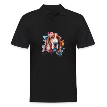 Basset Hound - Men's Polo Shirt - black - Front - Kai (181cm)