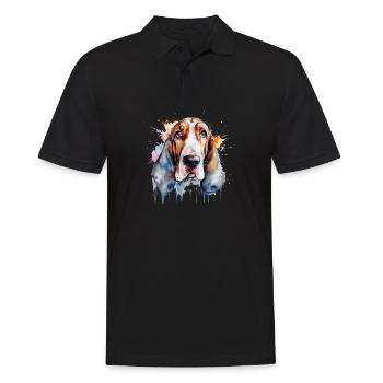 Basset Hound - Men's Polo Shirt - black - Front - Kai (181cm)