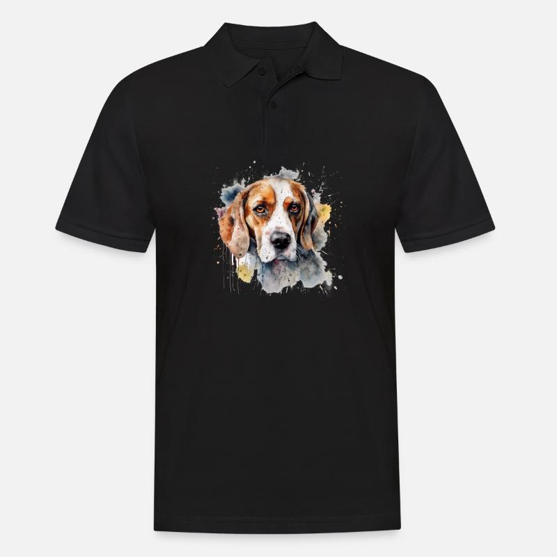 Beagle - Männer Poloshirt - Schwarz