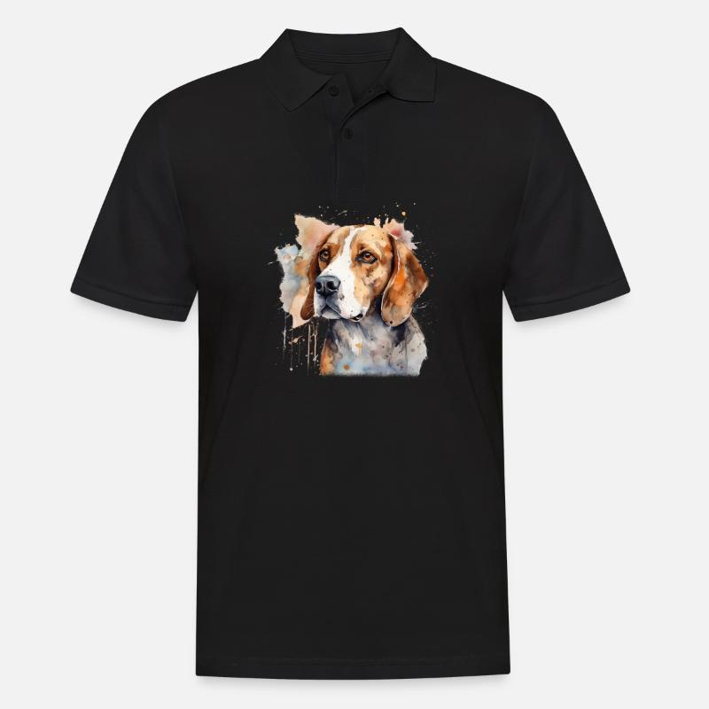Beagle - Männer Poloshirt - Schwarz