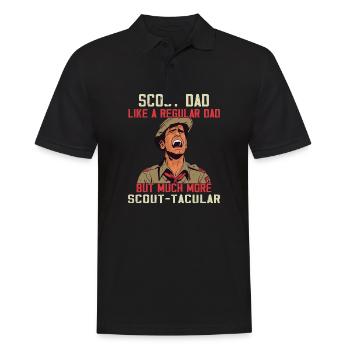 Camping Scouting - Drôle de père scout - Polo Homme - noir - Devant - Kai (181cm)