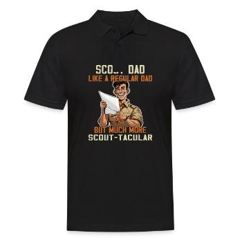 Camping Scouting - Drôle de père scout - Polo Homme - noir - Devant - Kai (181cm)