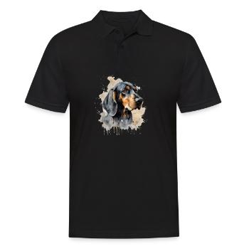 Black and Tan Coonhound - Men's Polo Shirt - black - Front - Kai (181cm)