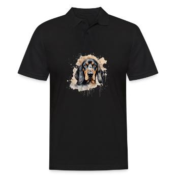 Black and Tan Coonhound - Männer Poloshirt - Schwarz - Vorne - Kai (181cm)