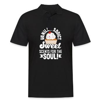 Vanilla Addict Sweet Scents for the Soul - Männer Poloshirt - Schwarz - Vorne - Kai (181cm)