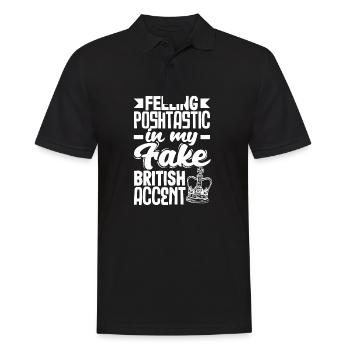 Feeling Poshtastic in my Fake British Accent - Männer Poloshirt - Schwarz - Vorne - Kai (181cm)
