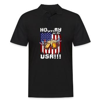 4 juillet Hourra pour les États-Unis fiers américains - Polo Homme - noir - Devant - Kai (181cm)