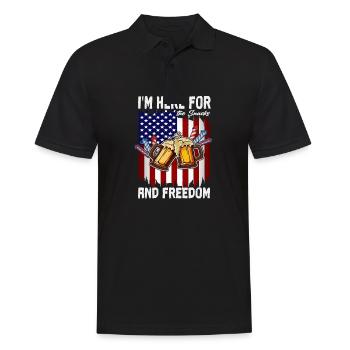 4th of July Im Here For The Snacks And Freedom - Men's Polo Shirt - black - Front - Kai (181cm)