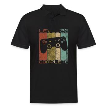 20 Geburtstag Gamer Level 20 complete Vintage - Männer Poloshirt - Schwarz - Vorne - Kai (181cm)