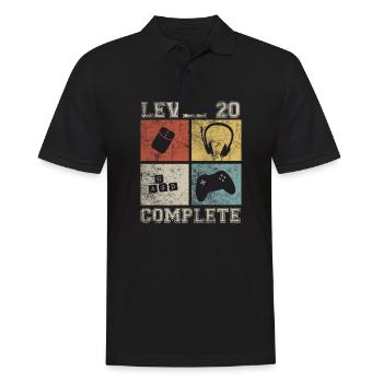 20 Geburtstag Gamer Level 20 complete Vintage - Männer Poloshirt - Schwarz - Vorne - Kai (181cm)