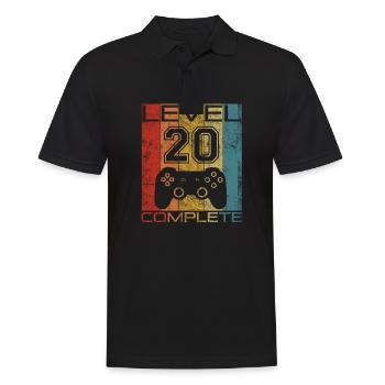 20 Birthday Gamer Level 20 complete Vintage - Men's Polo Shirt - black - Front - Kai (181cm)
