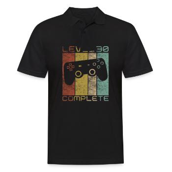 30 Birthday Gamer Niveau 30 Vintage complet - Polo Homme - noir - Devant - Kai (181cm)