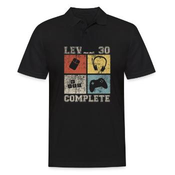 30 Birthday Gamer Niveau 30 Vintage complet - Polo Homme - noir - Devant - Kai (181cm)