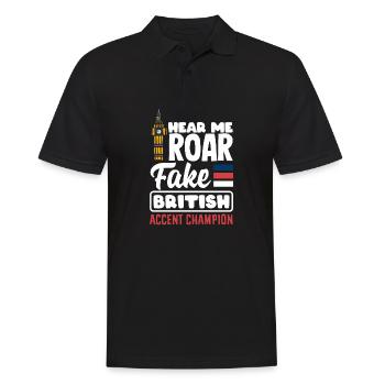 Hear Me Roar Fake British Accent Champion - Polo Homme - noir - Devant - Kai (181cm)