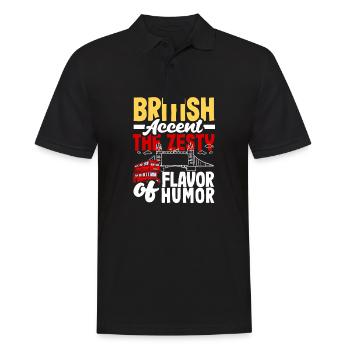 British Accent The Zesty Flavor of Humor - Men's Polo Shirt - black - Front - Kai (181cm)
