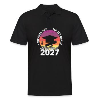8th Grade Funny Graduation Future Class De 2027 - Polo Homme - noir - Devant - Kai (181cm)