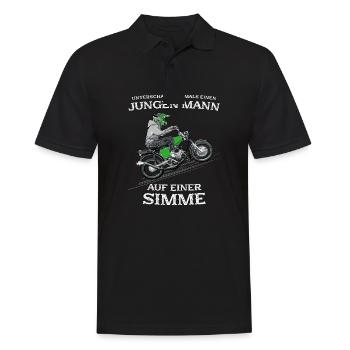 Lustiger Spruch Simsonfahrer S50 S51 Simme Moped - Männer Poloshirt - Schwarz - Vorne - Kai (181cm)