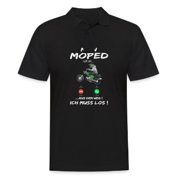 Lustiger Spruch Simsonfahrer S50 S51 Simme Moped - Männer Poloshirt - Schwarz - Vorne - Kai (181cm)