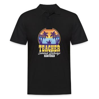 School Teacher Summer Recharge Required Summer - Männer Poloshirt - Schwarz - Vorne - Kai (181cm)