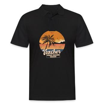 Funny Last Day Of School Teacher Summer Recharge - Men's Polo Shirt - black - Front - Kai (181cm)