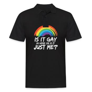 Proud LGBTQ Ally Is It Gay Here Gay Pride Parade - Männer Poloshirt - Schwarz - Vorne - Kai (181cm)
