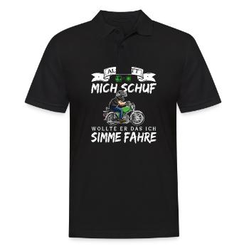 Lustiger Spruch Simsonfahrer S50 S51 Simme Moped - Männer Poloshirt - Schwarz - Vorne - Kai (181cm)