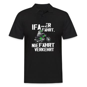 Lustiger Spruch Simsonfahrer S50 S51 Simme Moped - Männer Poloshirt - Schwarz - Vorne - Kai (181cm)