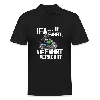 Lustiger Spruch Simsonfahrer S50 S51 Simme Moped - Männer Poloshirt - Schwarz - Vorne - Kai (181cm)