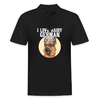 J’aime les filles allemandes poilues drôle de berger allemand - Polo Homme - noir - Devant - Kai (181cm)