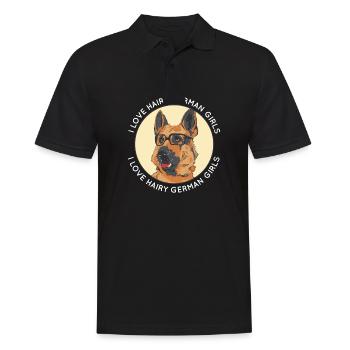 Funny German Shepherd Dog Dad Mom I Love Hairy - Men's Polo Shirt - black - Front - Kai (181cm)