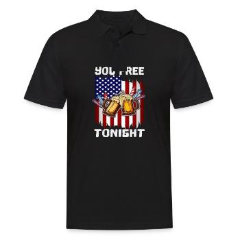 4th Of July Party You Free Tonight Bird USA Flag - Männer Poloshirt - Schwarz - Vorne - Kai (181cm)