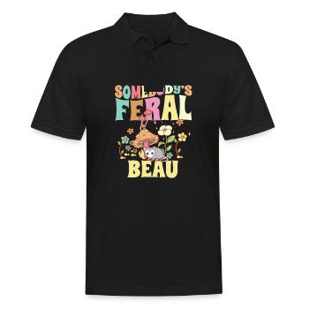 Somebody's Feral Beau Opossum Boyfriend - Männer Poloshirt - Schwarz - Vorne - Kai (181cm)