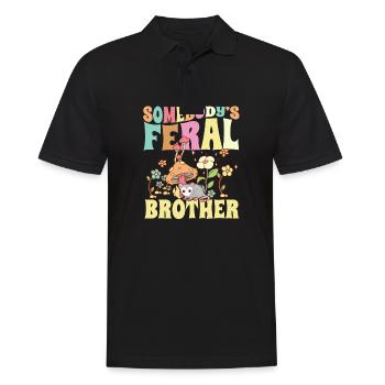 Somebody's Feral Brother Wild Bro Opossum Groovy - Men's Polo Shirt - black - Front - Kai (181cm)